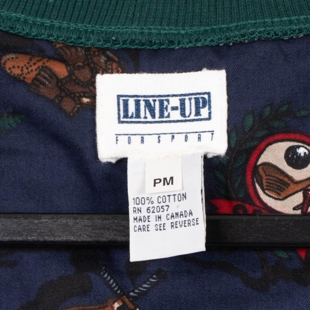 Line-Up Sweatshirt Vest PM Womens VTG Green Buttons Embroidered Crest Sports - Picture 5 of 6